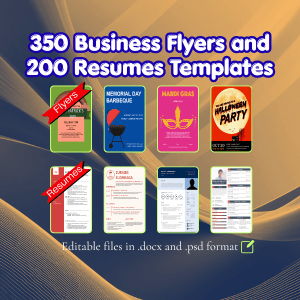 350 Business Flyers and 200 Resumes Templates